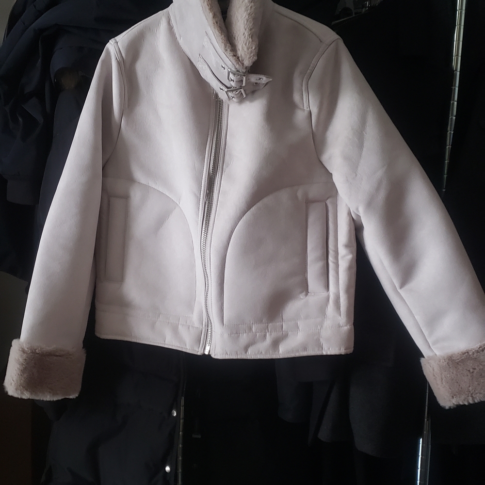 NWT Brand New H&M Cream Faux Fur Jacket